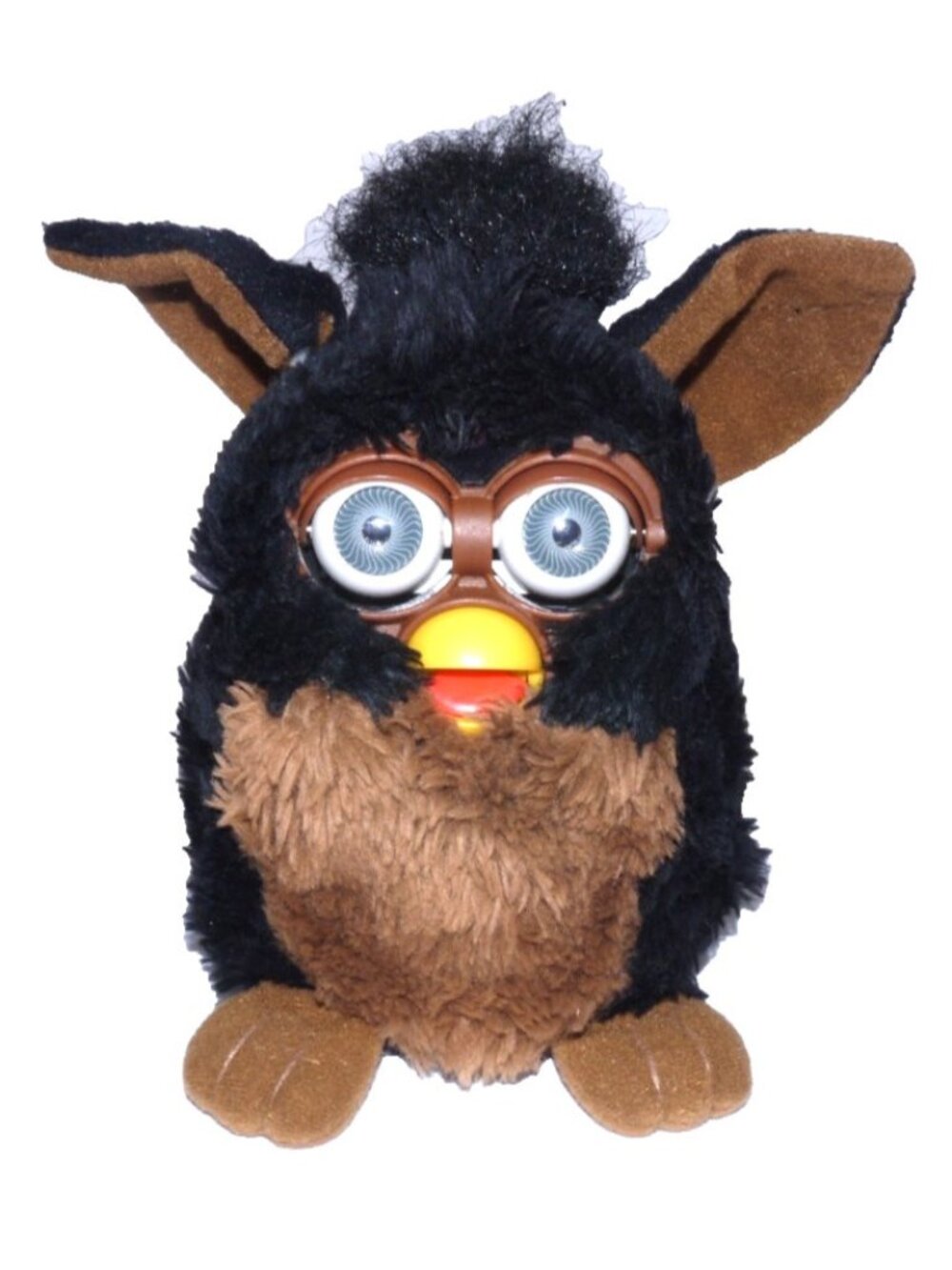 Vintage black Furby 6" battery operated plush Tiger Electronics 1998 works great